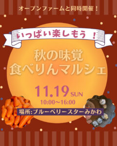 11月19日(日)秋の味覚食べりんマルシェ開催します